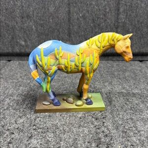 Painted Pony Saguaro Stallion Desert Oasis Horse Sculpture